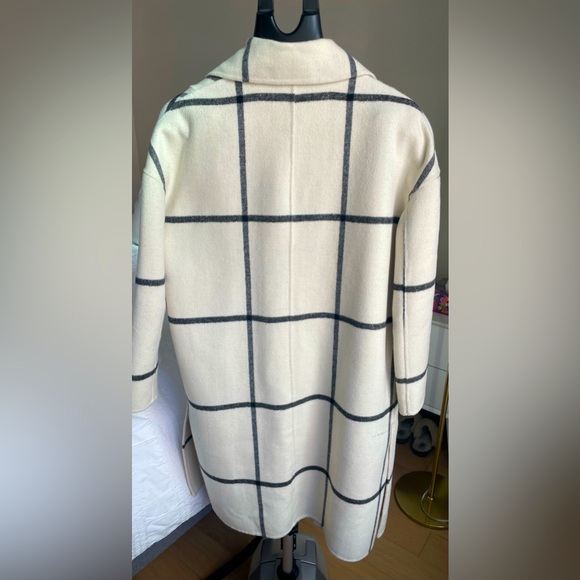 AllSaints white & black wool blend coat. Size S. - Picture 2 of 6